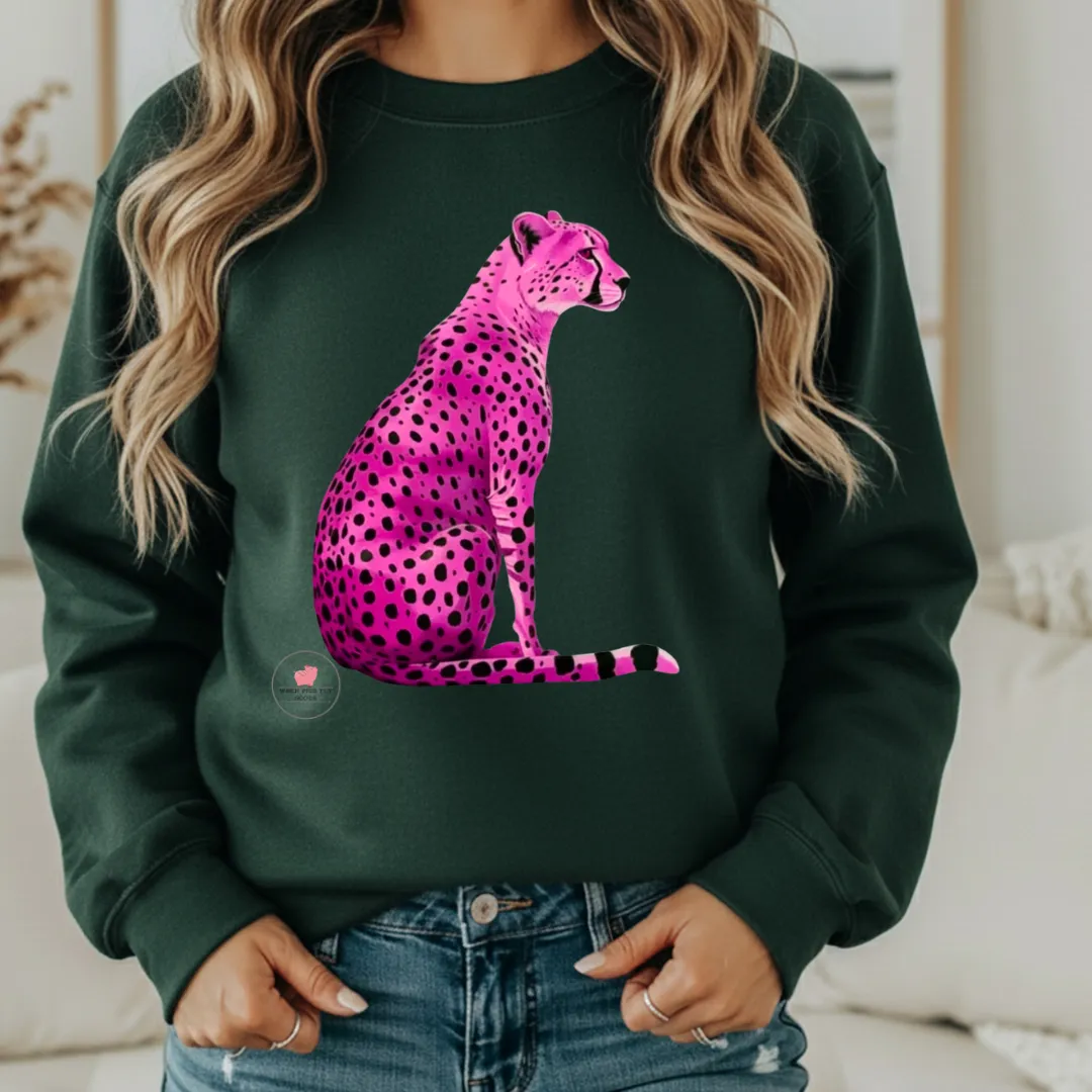 Pink Cheetah Sweatshirt by When Pigs Fly Goods