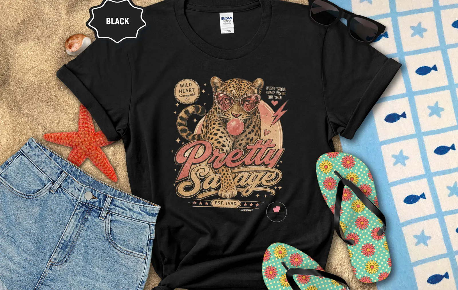 Pretty Savage Cheetah Tee by When Pigs Fly Goods