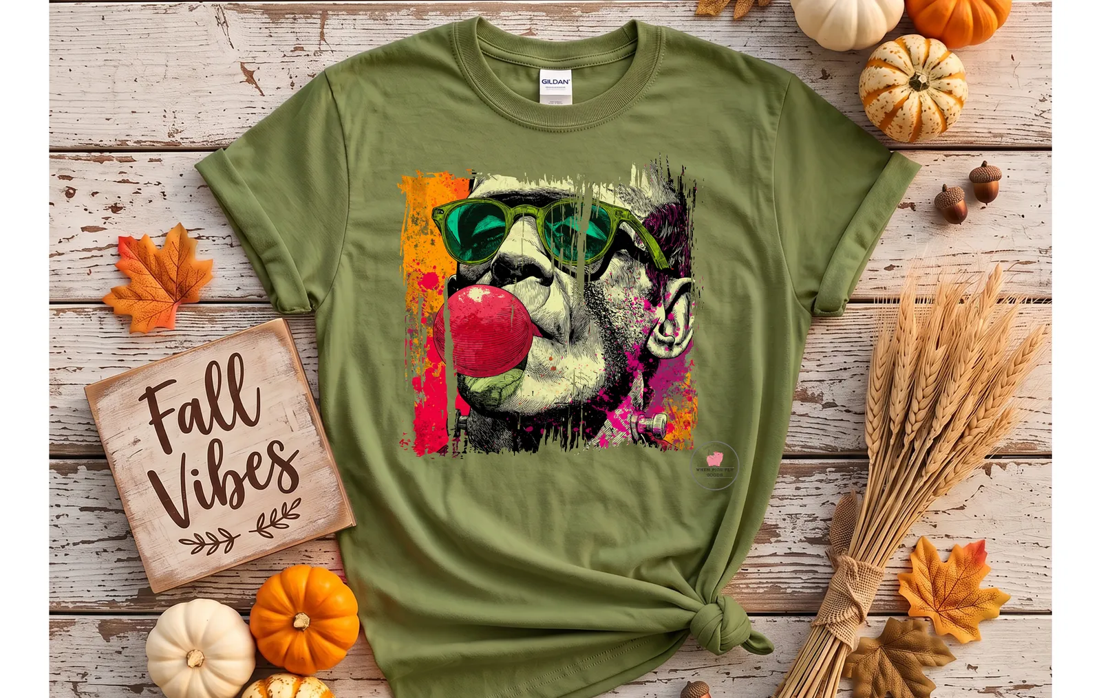 Frankenstein Bubblegum Halloween Tee by When Pigs Fly Goods