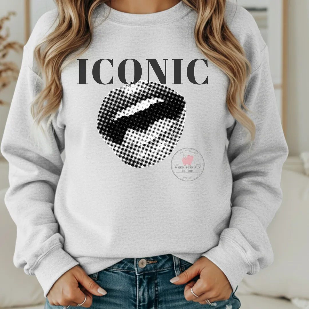 Iconic Retro Lips Sweatshirt by When Pigs Fly Goods