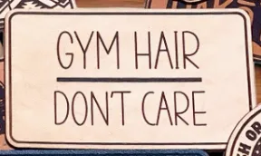 "Gym Hair Don't Care" Leather Patch by When Pigs Fly Goods