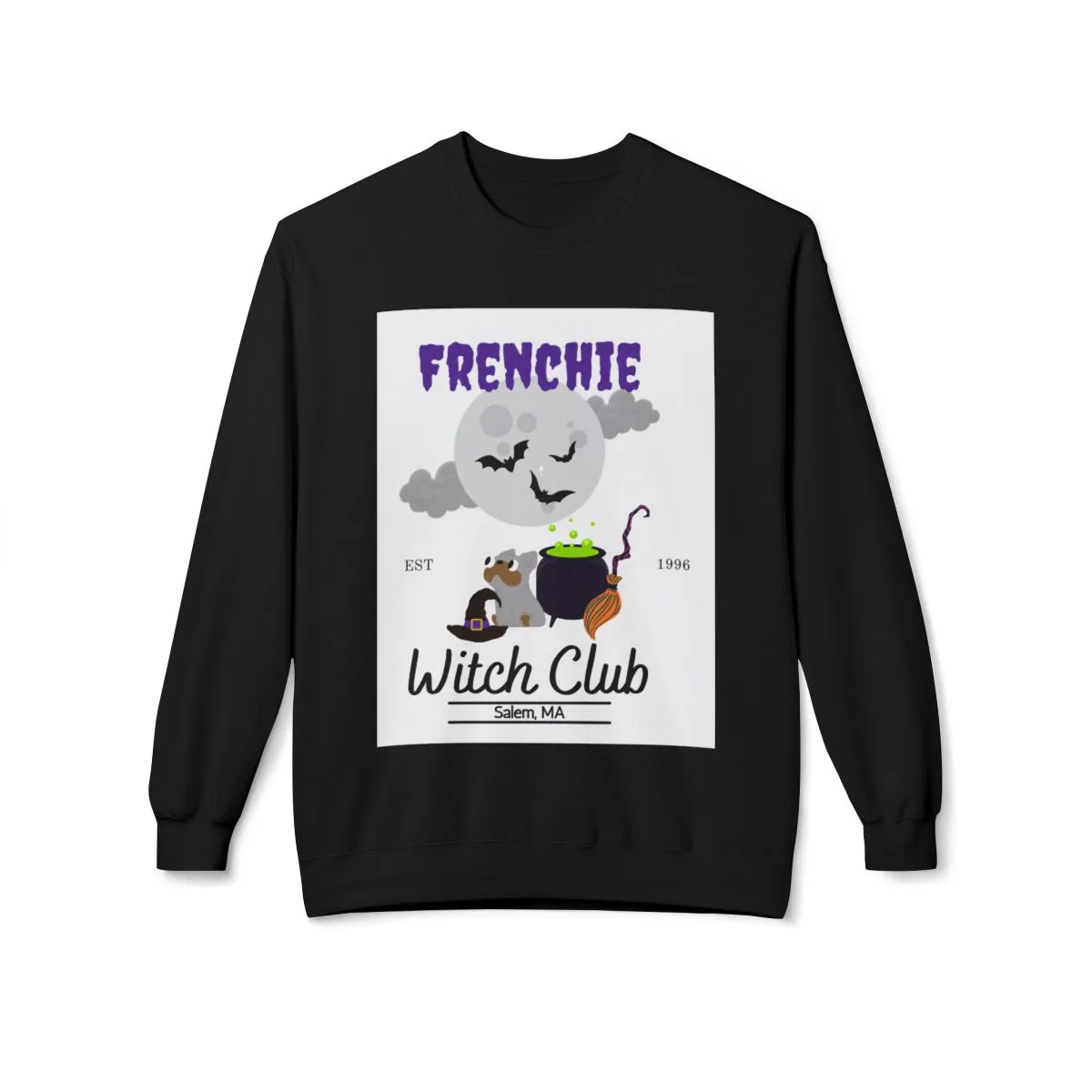 Halloween Frenchie Witch Club Soft Sweatshirt by When Pigs Fly Goods