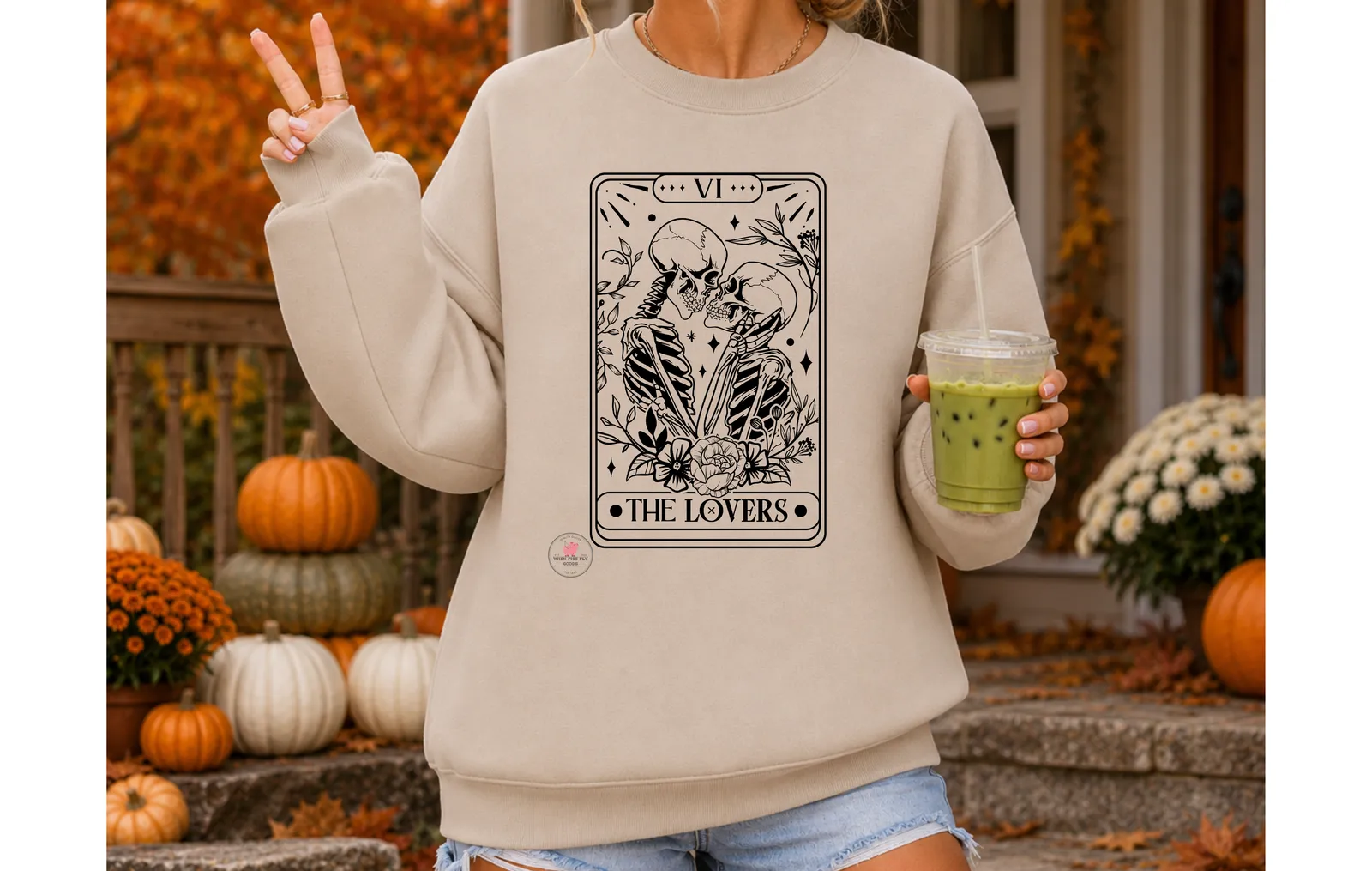 Skeleton Lovers Tarot Sweatshirt by When Pigs Fly Goods