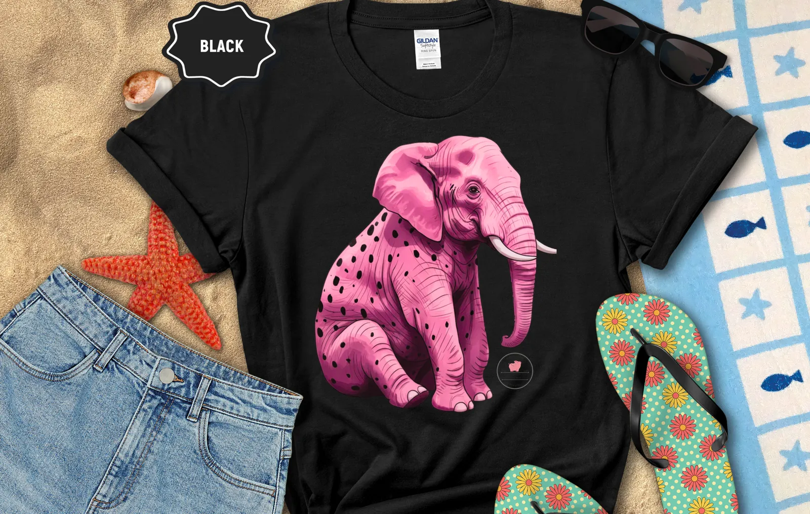 Pink Spotted Elephant Tee by When Pigs Fly Goods