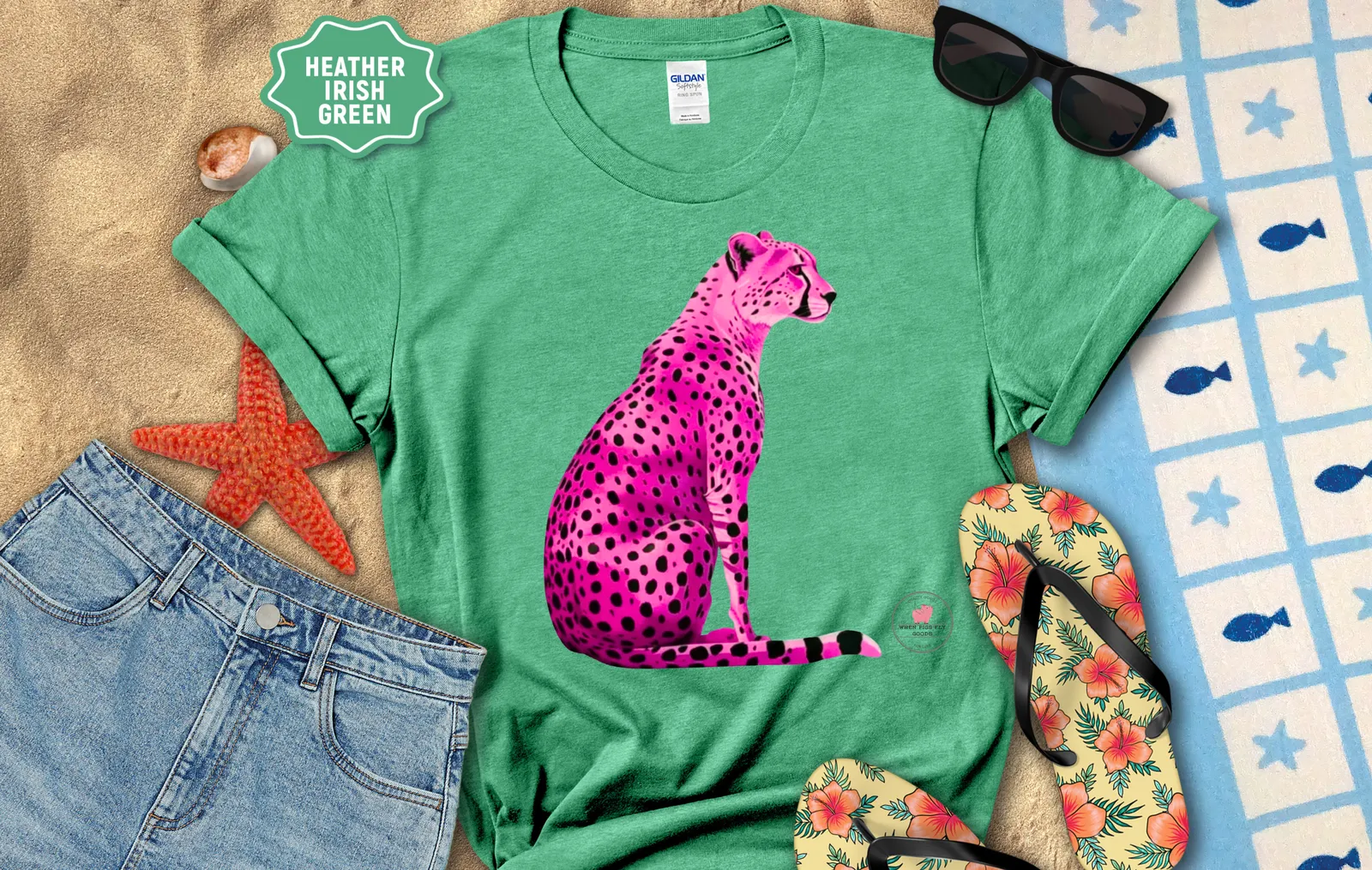 Pink Cheetah Tee by When Pigs Fly Goods