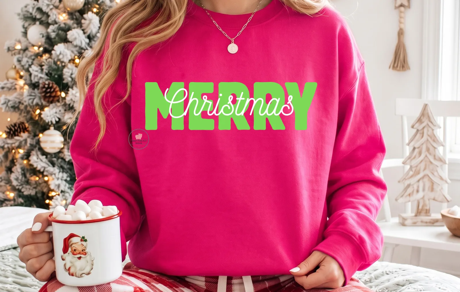 Green Merry Christmas Sweatshirt by When Pigs Fly Goods